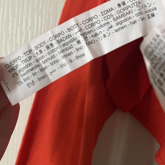 Zara Tops Zara Orange Peplum Cropped Long Sleeve Top Poshmark